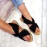 Andynzoe Women Summer Beach Shoes Strap Peep Toe Flat Sandals